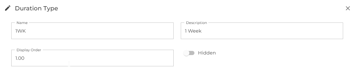 Duration type details tab