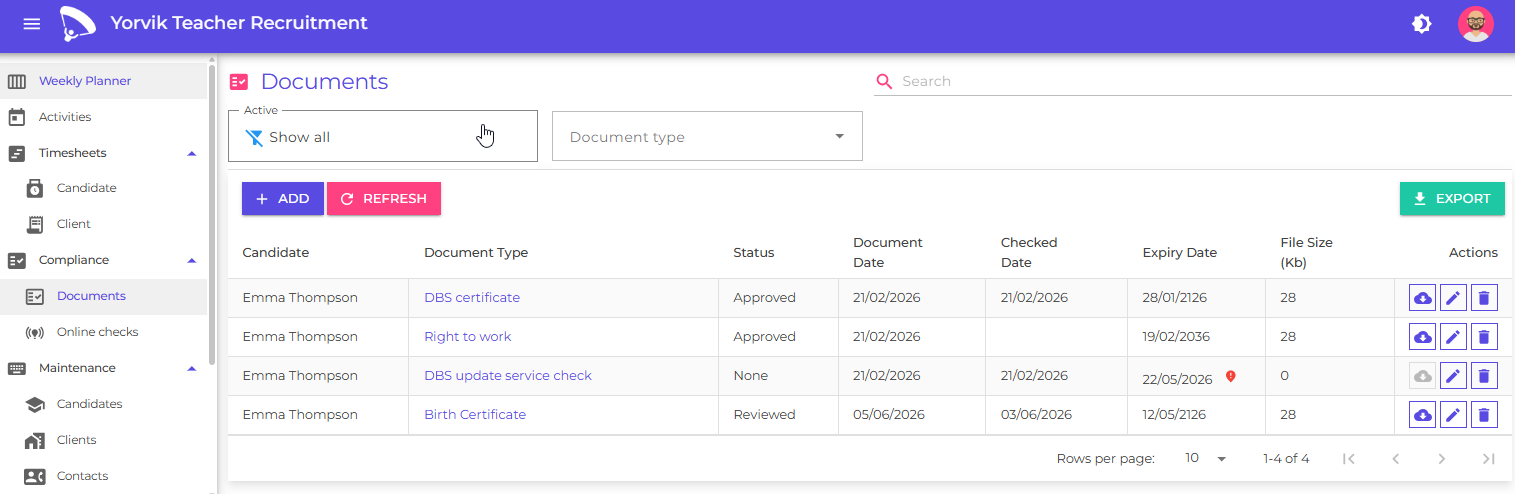 Document list