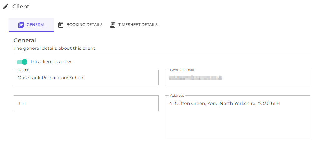 client general details