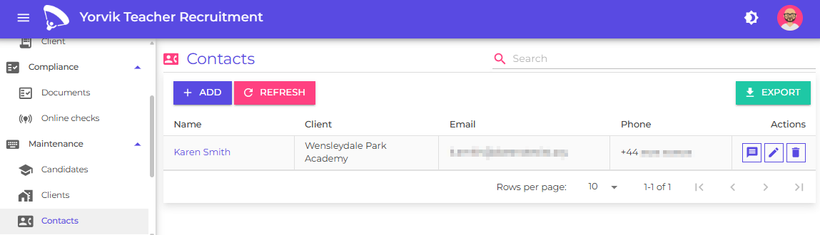 contact list
